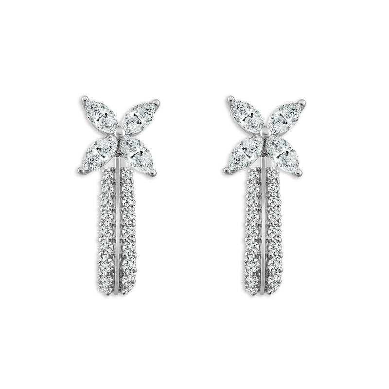Diamond Fashion Earrings 1.50 ct tw 14k White Gold