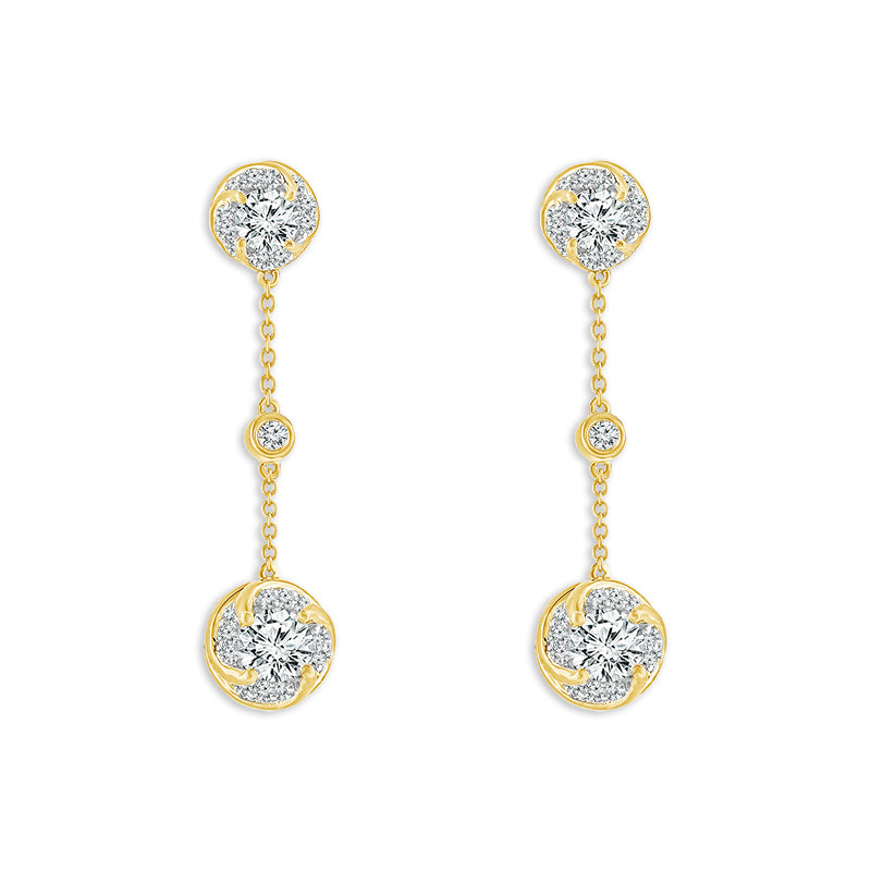 Diamond Fashion Earrings 1.25 ct tw 14k Yellow Gold