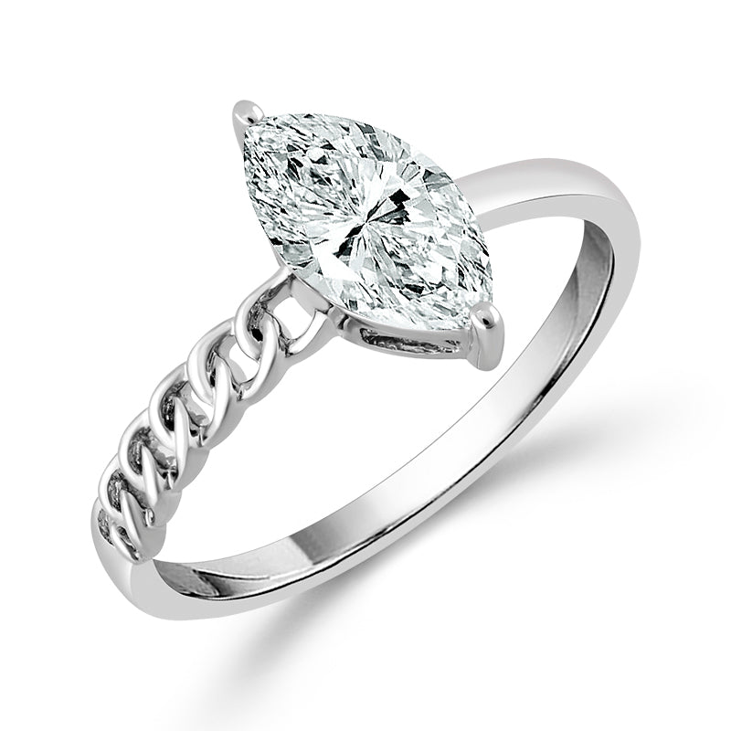 Diamond Bridal Ring 0.75 ct tw Center MQ 14k Yellow Gold