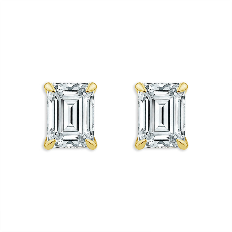 Diamond Solitaire Earrings 3 ct tw 14k Yellow Gold