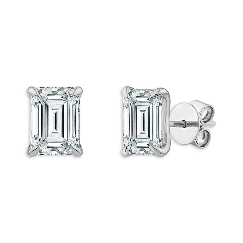 Diamond Solitaire Earrings 3 ct tw 14k Yellow Gold
