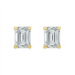 Diamond Solitaire Earrings 3 ct tw 14k Yellow Gold
