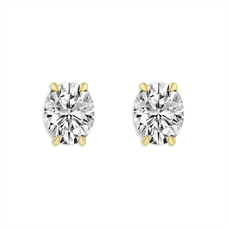 Diamond Solitaire Earrings 1.50 ct tw 14k Yellow Gold