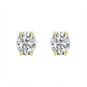 Diamond Solitaire Earrings 1.50 ct tw 14k Yellow Gold