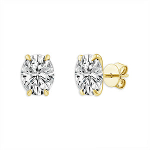 Diamond Solitaire Earrings 2 ct tw 14k Yellow Gold