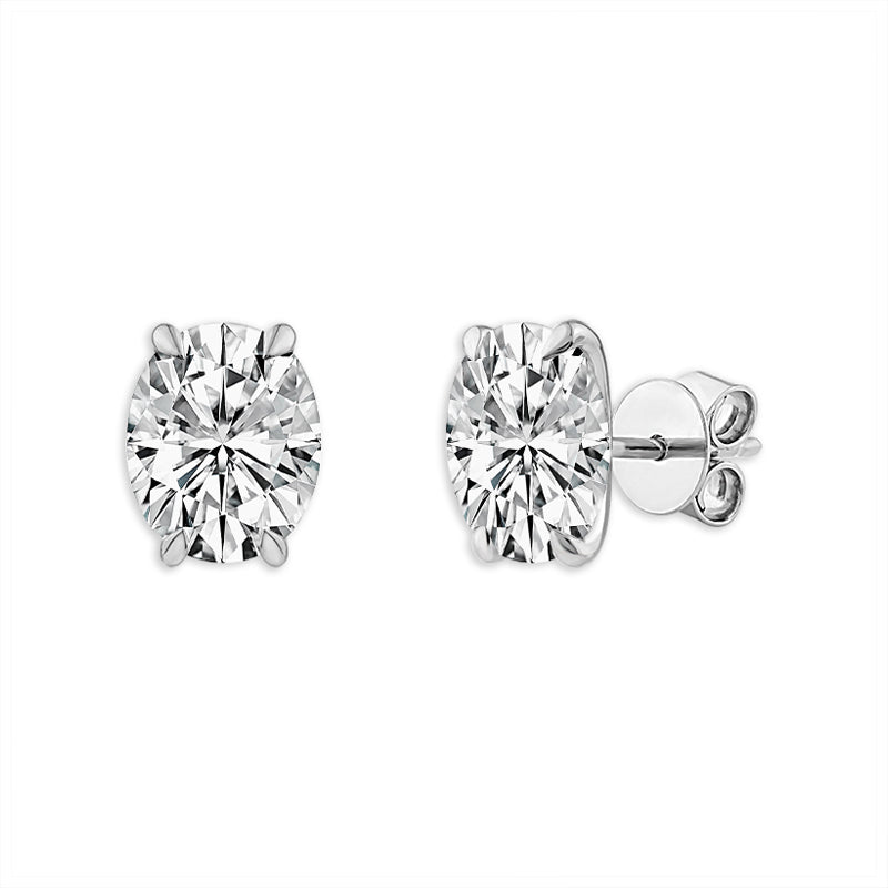 Diamond Solitaire Earrings 2 ct tw 14k Yellow Gold