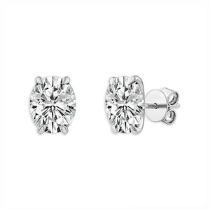 Diamond Solitaire Earrings 2 ct tw 14k Yellow Gold