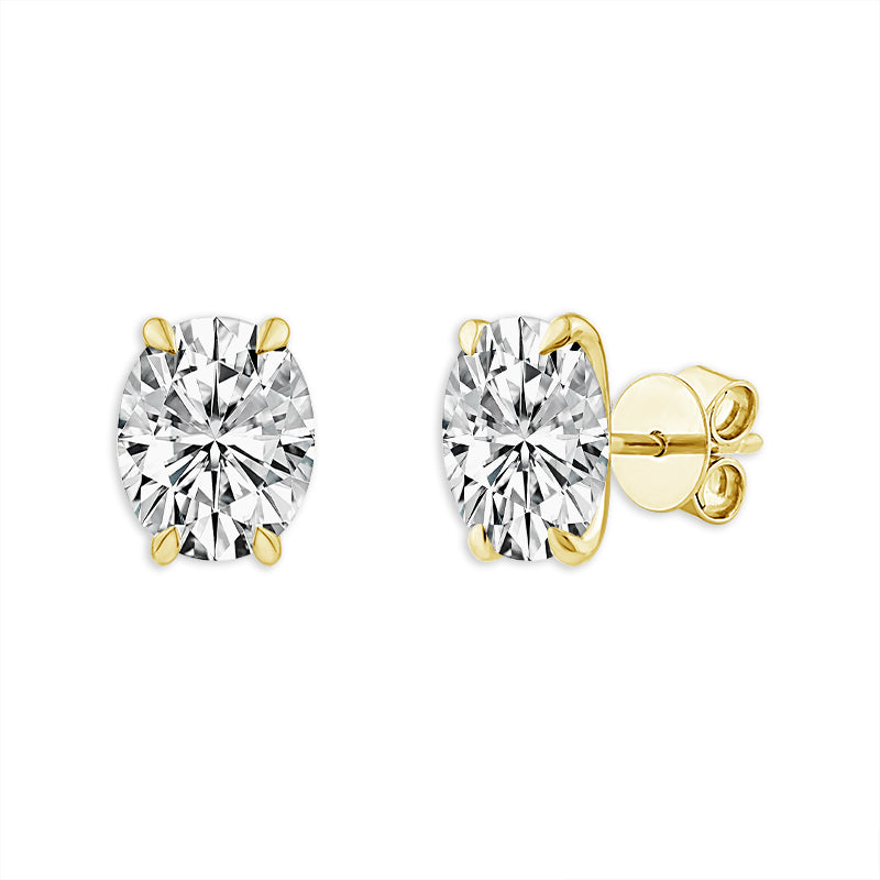 Diamond Solitaire Earrings 3 ct tw 14k Yellow Gold