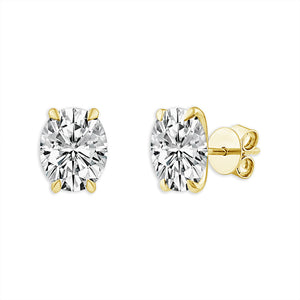 Diamond Solitaire Earrings 3 ct tw 14k Yellow Gold