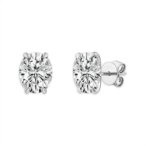 Diamond Solitaire Earrings 3 ct tw 14k Yellow Gold
