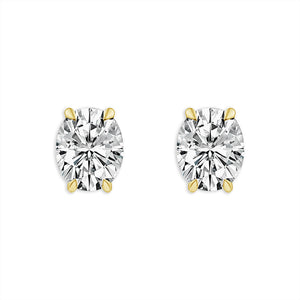 Diamond Solitaire Earrings 3 ct tw 14k Yellow Gold