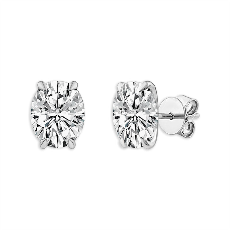 Diamond Solitaire Earrings 4 ct tw 14k Yellow Gold