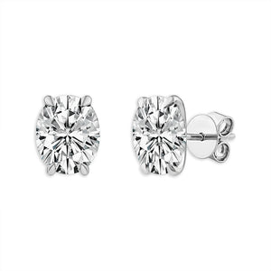 Diamond Solitaire Earrings 4 ct tw 14k Yellow Gold