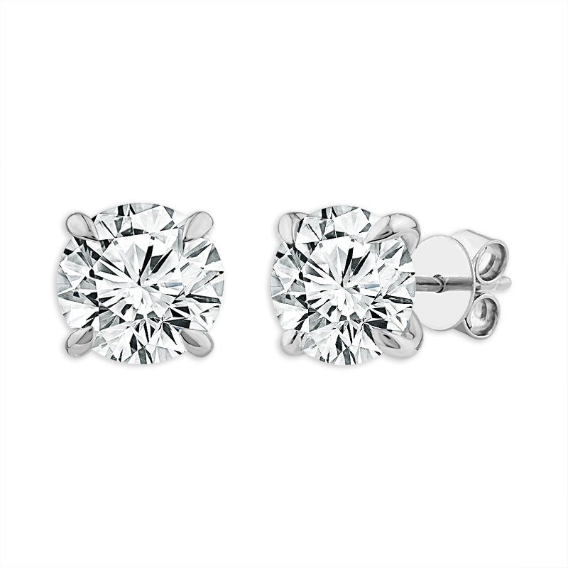 Diamond Solitaire Earrings 2 ct tw 14k Yellow Gold