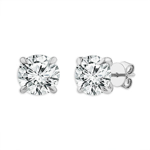 Diamond Solitaire Earrings 3 ct tw 14k Yellow Gold