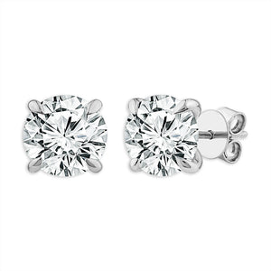 Diamond Solitaire Earrings 4 ct tw 14k Yellow Gold