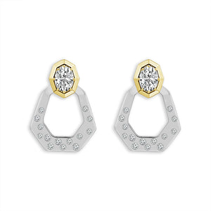 Diamond Fashion Earrings 0.50 ct tw 14k White Gold+14k Rose Gold