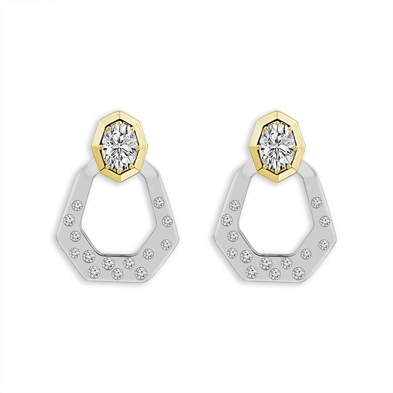 Diamond Fashion Earrings 0.50 ct tw 14k White Gold 14k Rose Gold