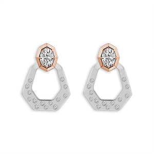Diamond Fashion Earrings 0.50 ct tw 14k White Gold+14k Rose Gold
