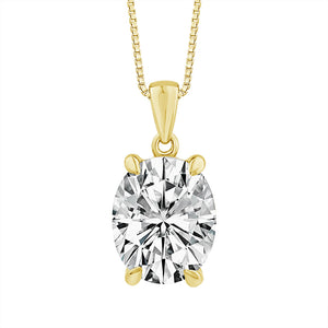 Diamond Solitaire Pendant 3 ct tw 14k Yellow Gold
