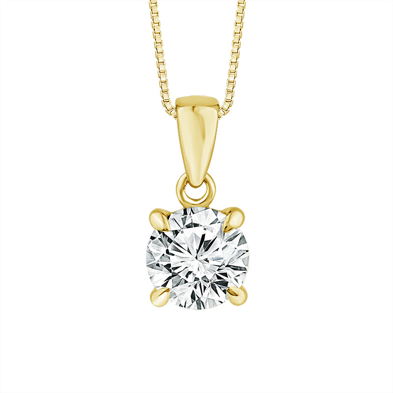 Diamond Solitaire Pendant 1 ct tw 14k Yellow Gold