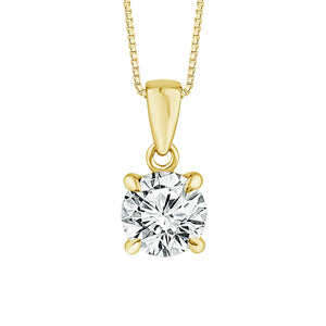 Diamond Solitaire Pendant 1 ct tw 14k Yellow Gold