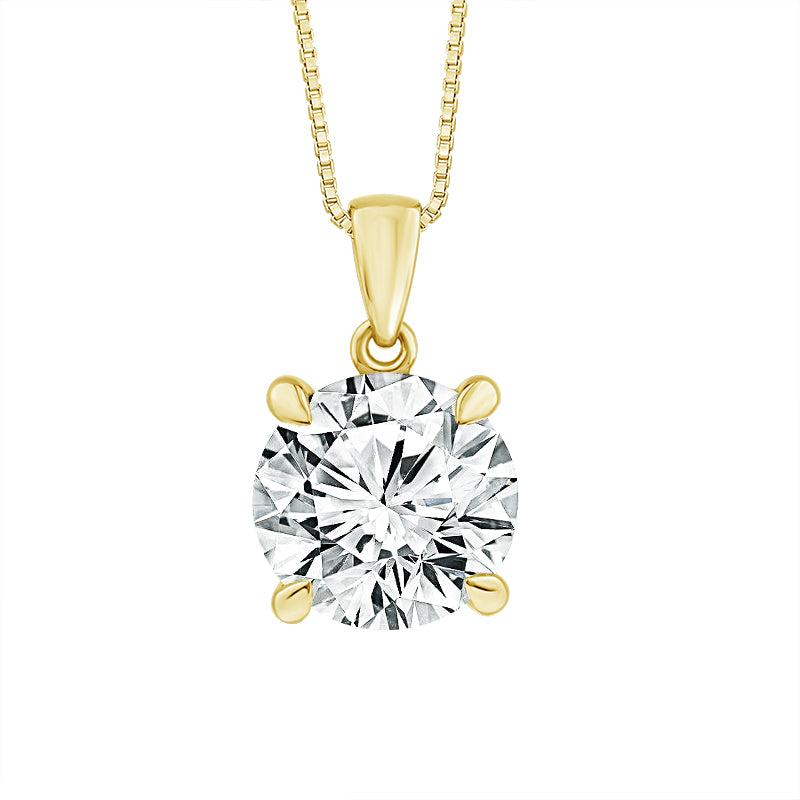 Diamond Solitaire Pendant 1.50 ct tw 14k Yellow Gold