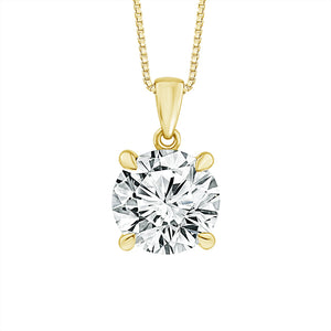 Diamond Solitaire Pendant 2 ct tw 14k Yellow Gold