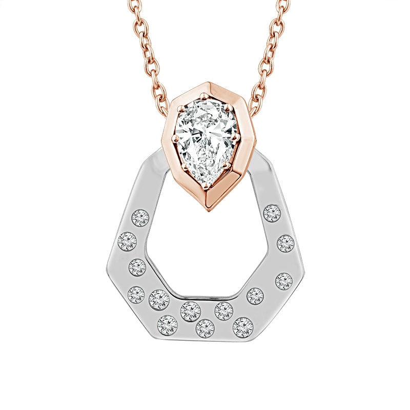 Diamond Fashion Pendant 0.33 ct tw 14k White Gold+14k Rose Gold