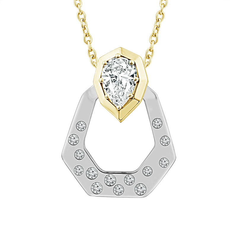 Diamond Fashion Pendant 0.33 ct tw 14k White Gold+14k Rose Gold