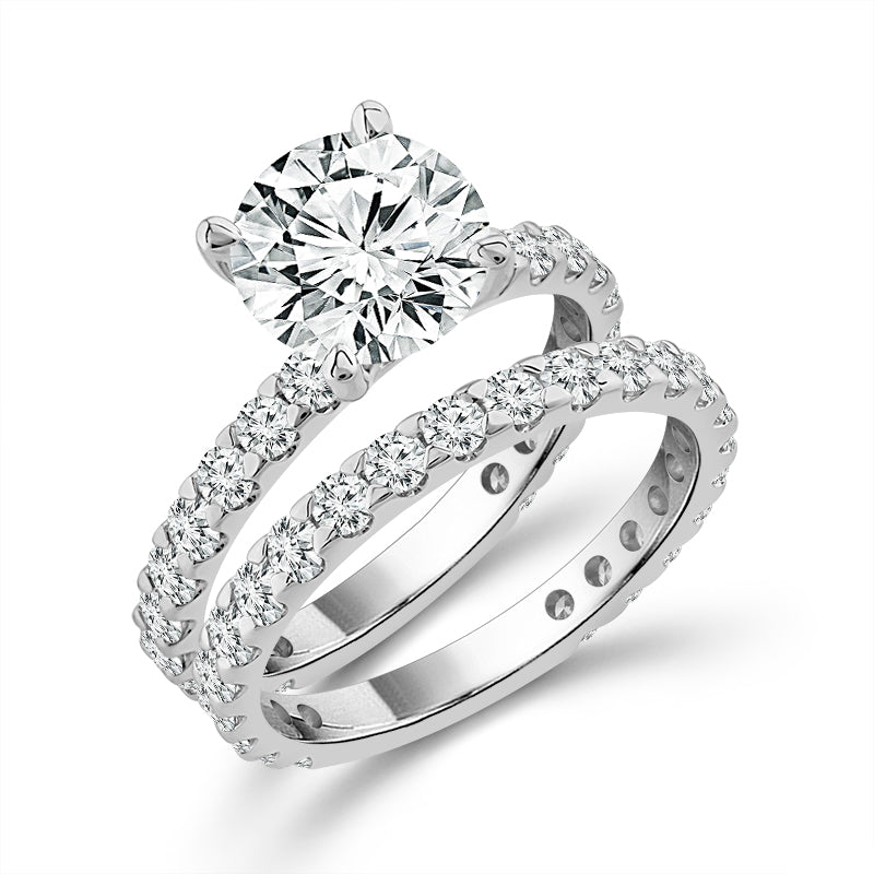 Diamond Bridal Set 1 ct tw Center RD 14k White Gold