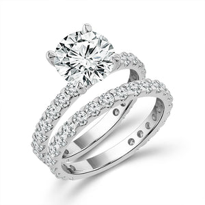 Diamond Bridal Set 1 ct tw Center RD 14k White Gold