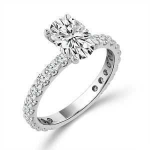 Diamond Bridal Set 1 ct tw Center OV 14k White Gold