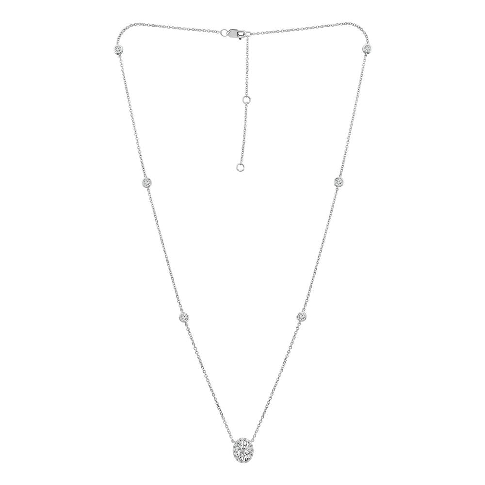 Diamond Fashion Necklace 1.60 ct tw 14k White Gold