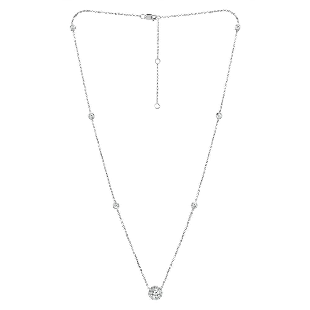 Diamond Necklace 1.60 ct tw 14k White Gold