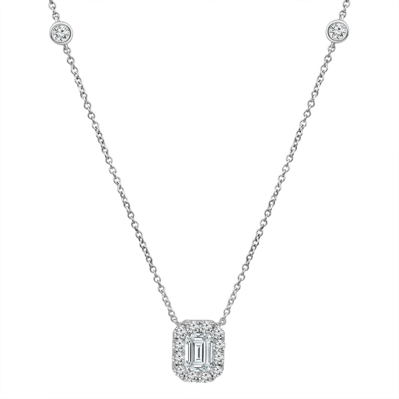 Diamond Necklace 1.60 ct tw 14k White Gold