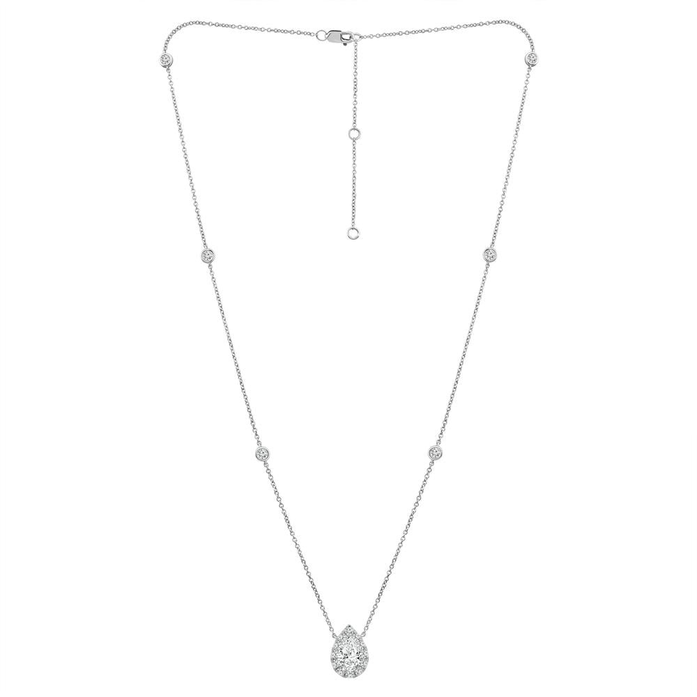Diamond Necklace 1.60 ct tw 14k White Gold