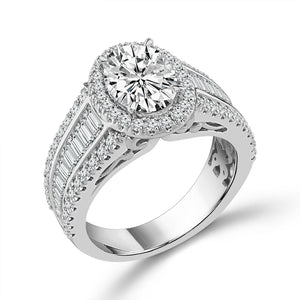 Diamond Bridal Set 2 ct tw Center OV 14k White Gold