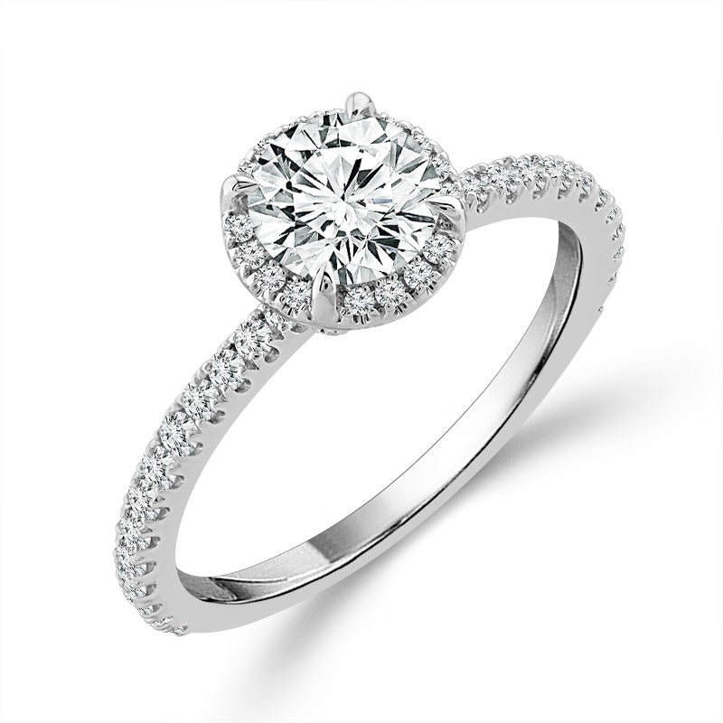 Diamond Bridal Ring 1 ct tw Center RD 14k White Gold