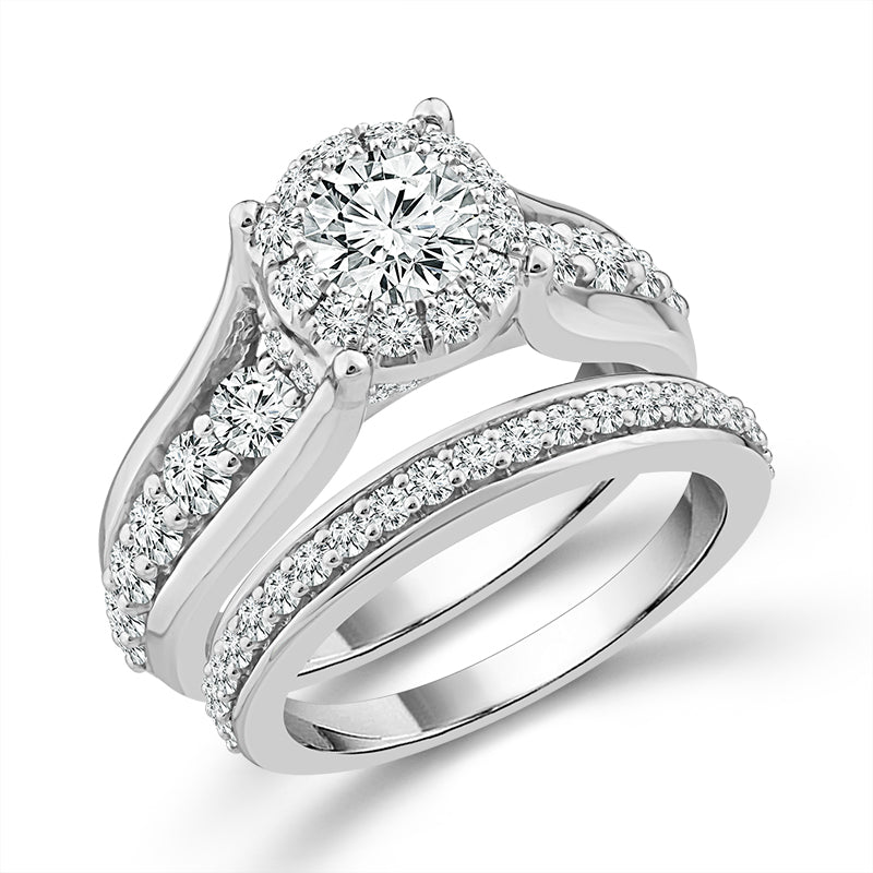 Diamond Bridal Set 2 ct tw 14k White Gold