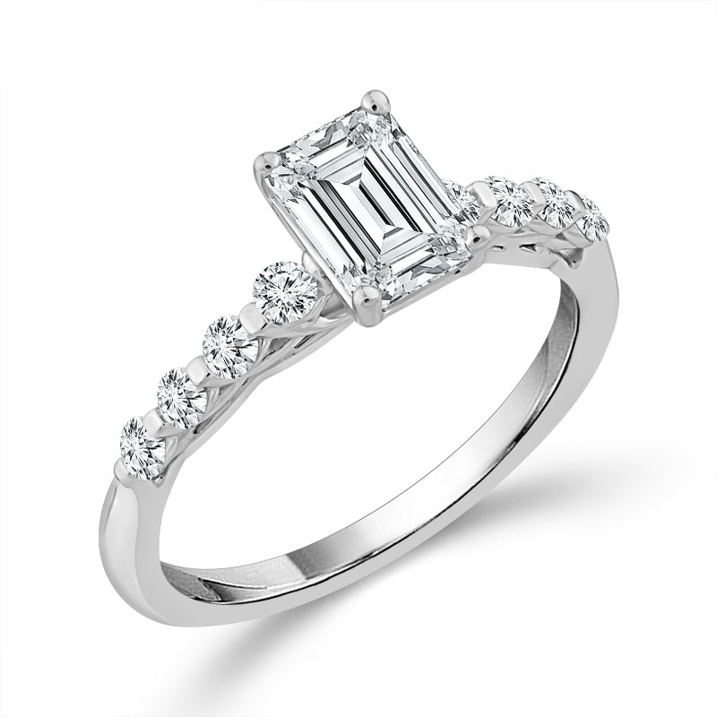 Diamond Bridal Set 1 ct tw Center EM 14k White Gold