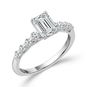 Diamond Bridal Set 1 ct tw Center EM 14k White Gold