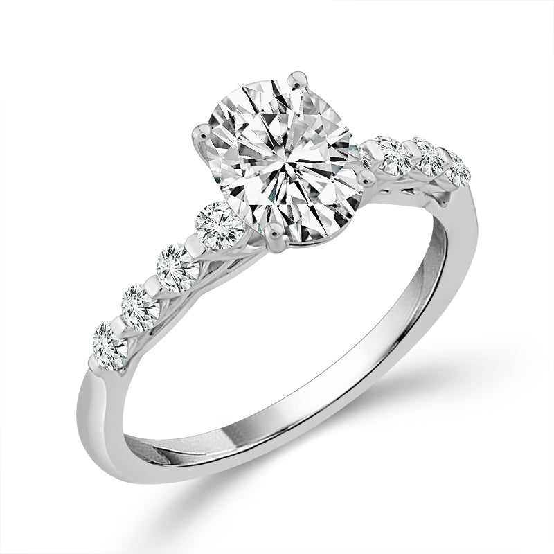 Diamond Bridal Set 1 ct tw Center OV 14k White Gold