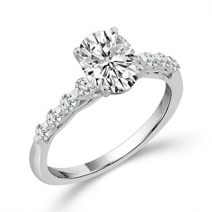 Diamond Bridal Set 1 ct tw Center OV 14k White Gold