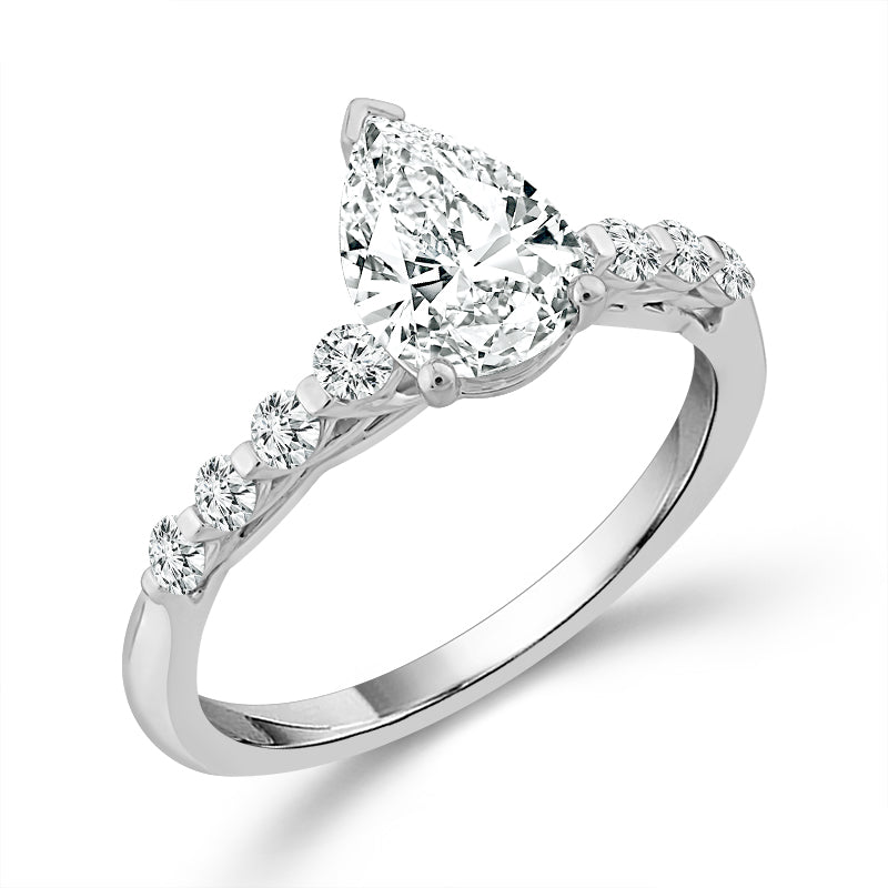 Diamond Bridal Set 1 ct tw Center PE 14k White Gold