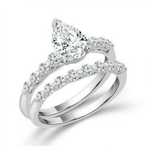 Diamond Bridal Set 1 ct tw Center PE 14k White Gold