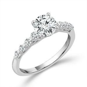 Diamond Bridal Set 1 ct tw Center RD 14k White Gold