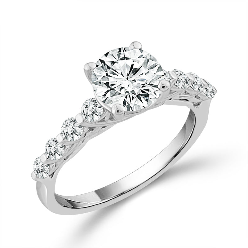 Diamond Bridal Set 1 1/2 ct tw Center RD 14k White Gold