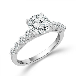 Diamond Bridal Set 1 1/2 ct tw Center RD 14k White Gold