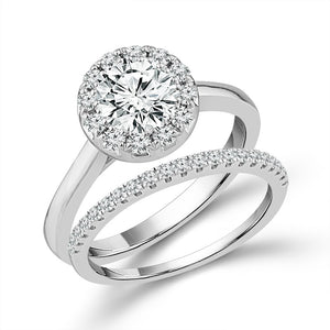 Diamond Bridal Set 1.54 ct tw 14k White Gold